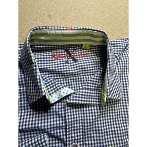 Robert Graham X Mens Large Shirt Cotton Multicolor‎ Striped Flip Cuff Tailored